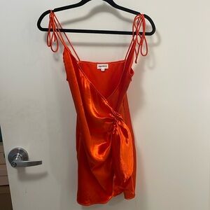 Orange silky mini dress from Superdown!